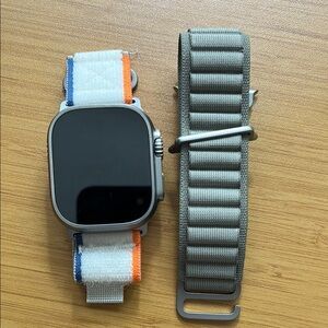 Apple Silver Smartwatch with Modern Design -Like new!!! Ultra 2( titanium case)